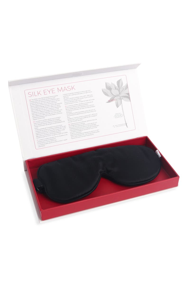 White Lotus Beauty Luxurious Cruelty Free 100% Mulberry Silk Eye Mask, Alternate, color, Black
