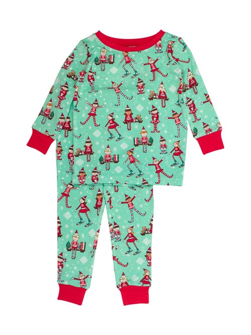 Rufflebutts Softsnooze Long Sleeve Pajama Set In Green