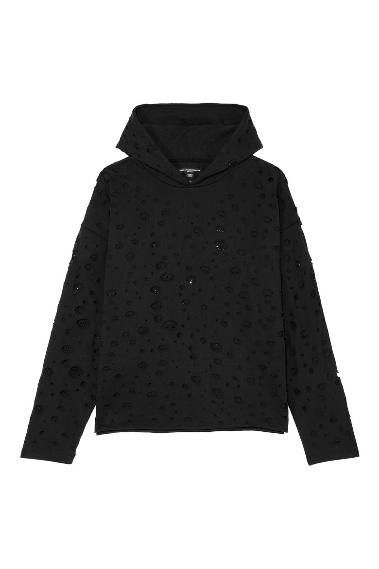 Signature Holes French Terry Pullover Hoodie, Alternate, color, VINTAGE CHARCOAL