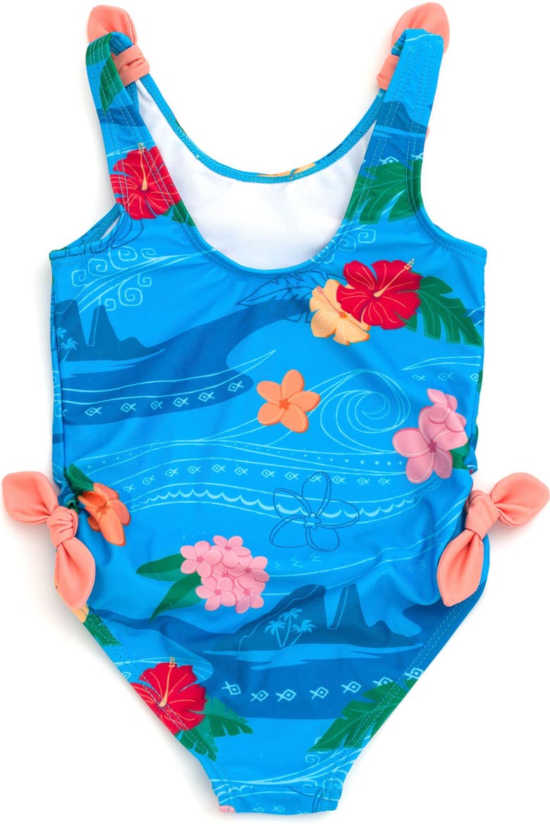 Moana One Piece Bathing Suit, Alternate, color, Moana Tropical Blue