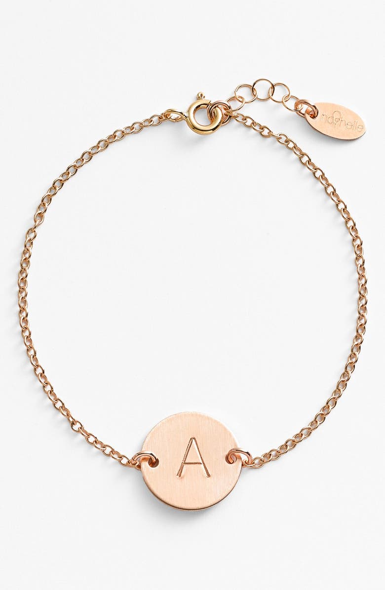 Nashelle 14k-Gold Fill Initial Disc Bracelet, Main, color,