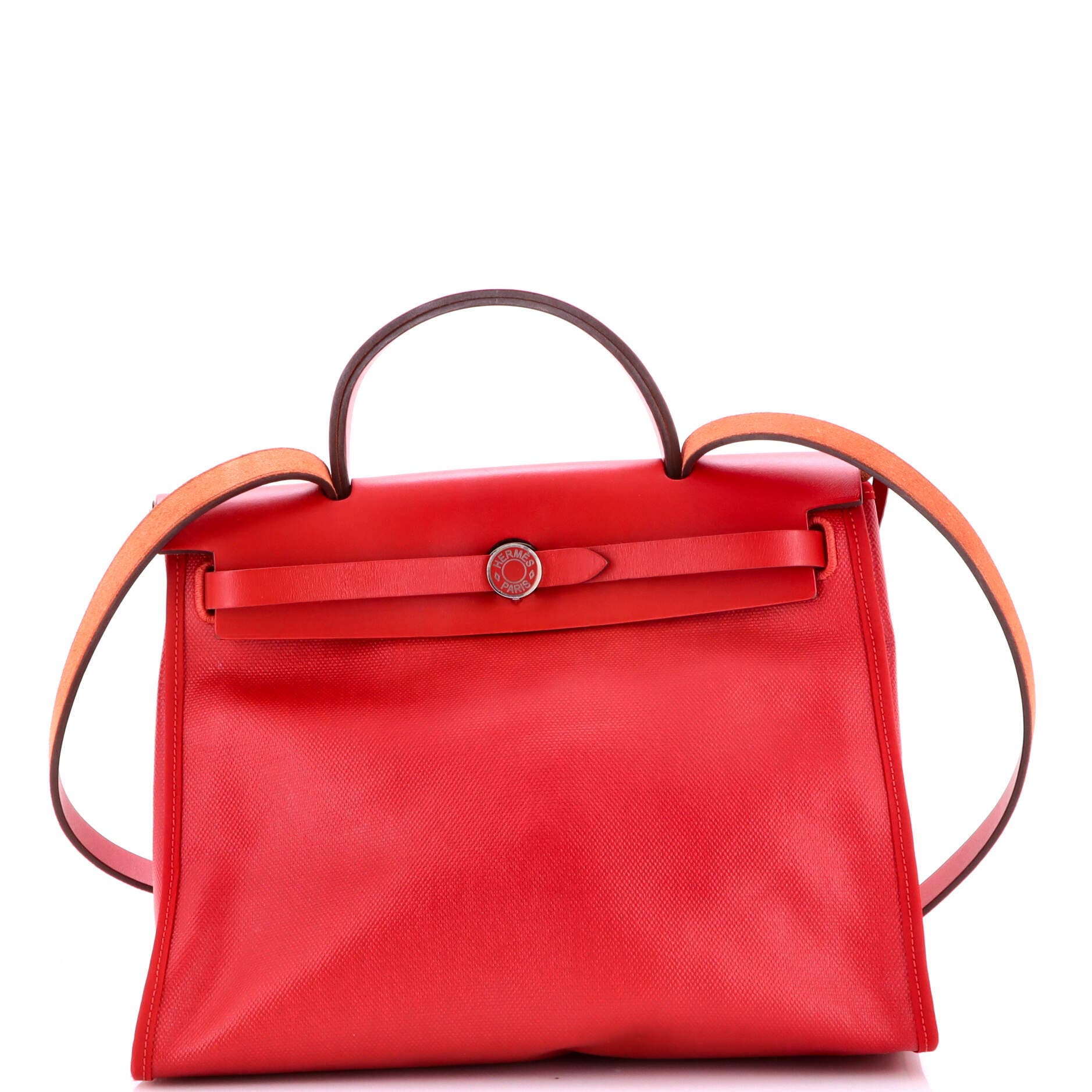 Herbag Zip Berline Vache Canvas and Leather 31, Main, color, Rouge Piment