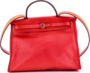 Pre-Owned Hermes Herbag Zip Berline Vache Canvas and Leather 31
