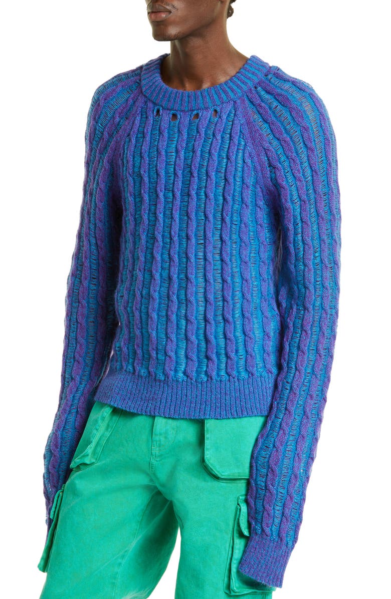 AGR Serenity Mixed Stitch Mohair Blend Sweater, Alternate, color, 