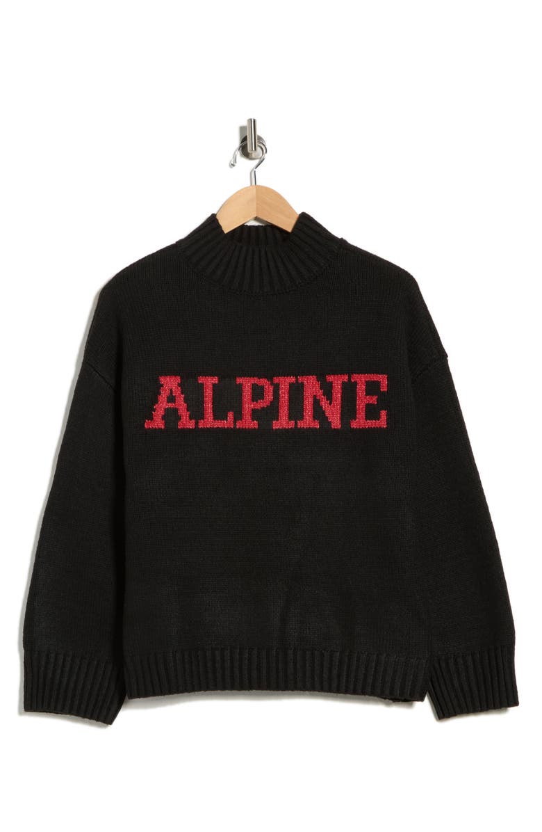 Sanctuary Alpine Mock Neck Sweater, Alternate, color, Black/ Red