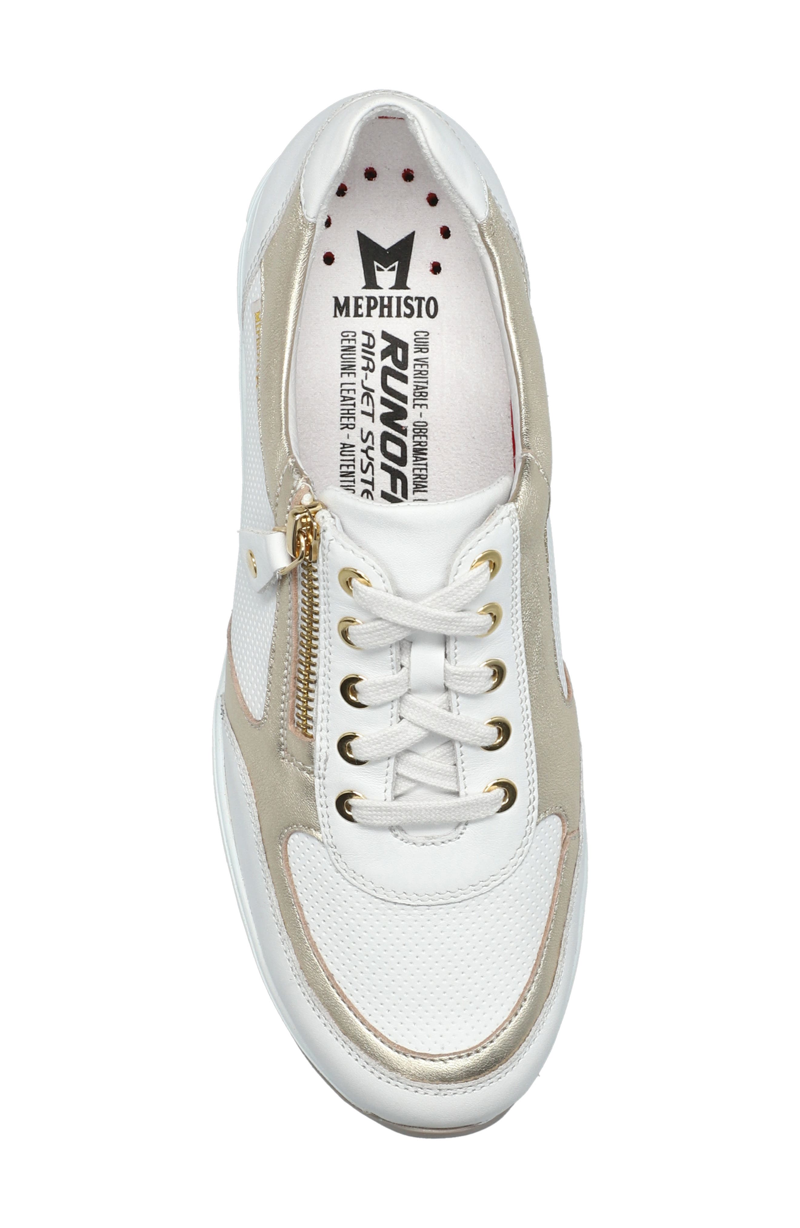 Mephisto Ylona Sneaker, Alternate, color, White/ Gold