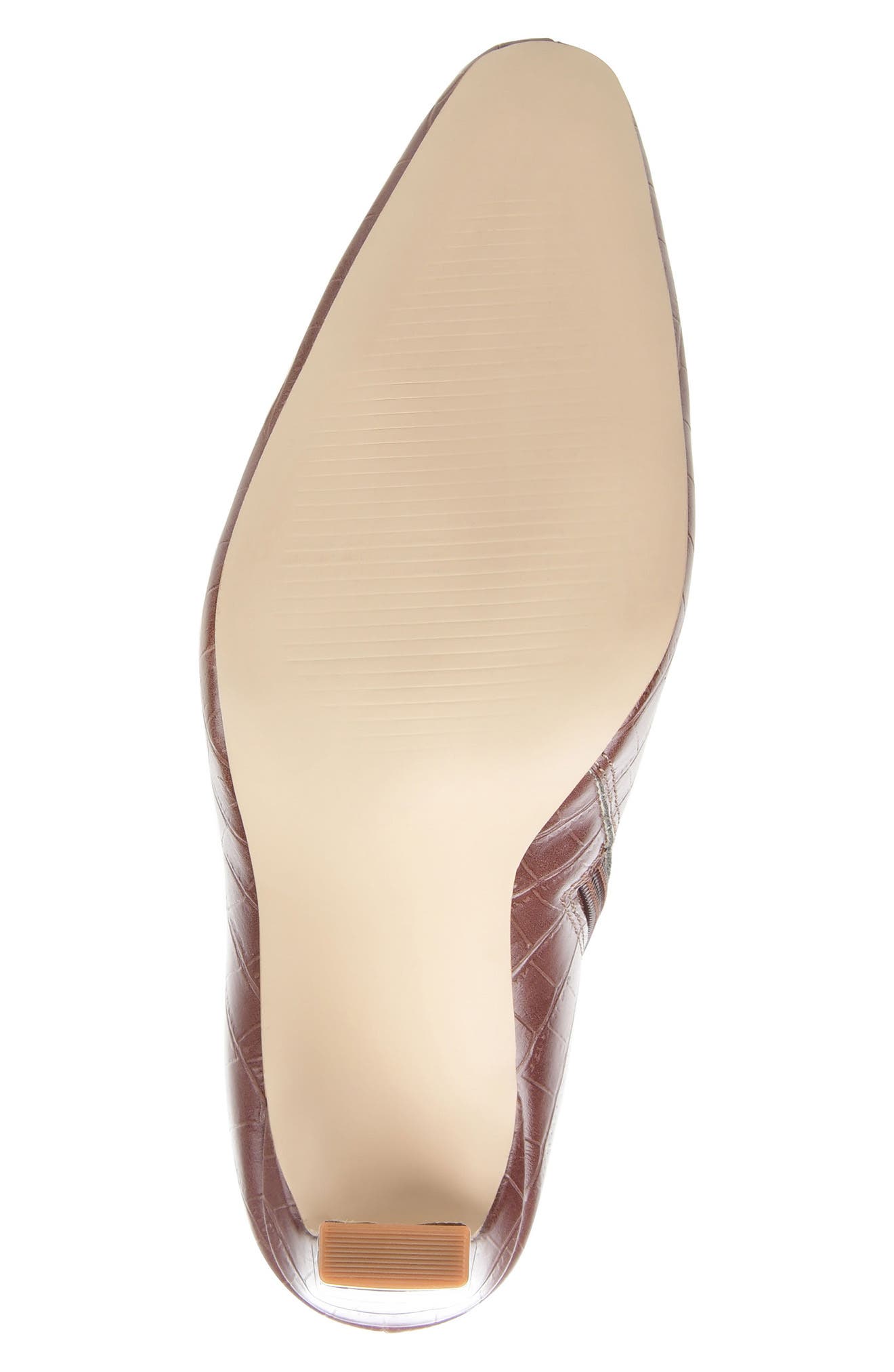 Journee Collection Elaine Croc Embossed Comfort Foam Bootie, Alternate, color, Brown