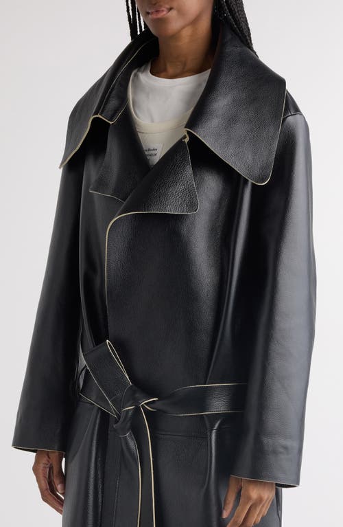 Acne Studios Lekata Leather Belted Coat In Black