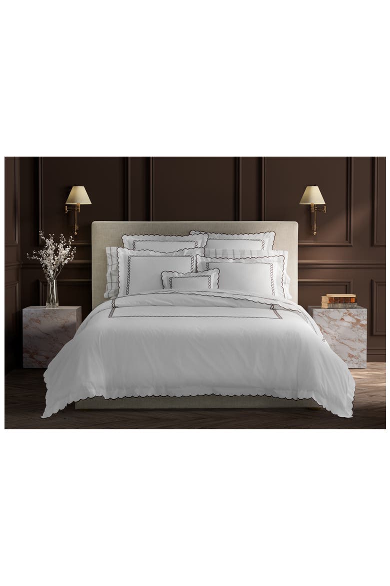 Classic Chain Scallop Duvet Cover, Alternate, color, RED