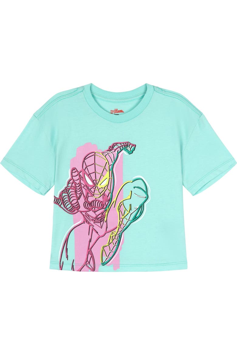 Spider-Man 2-Piece Tee and Bike Shorts Set, Alternate, color, Blue Spider Man Multi