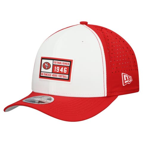Men's New Era  White/Scarlet San Francisco 49ers Established Patch 9SEVENTY Adjustable Hat