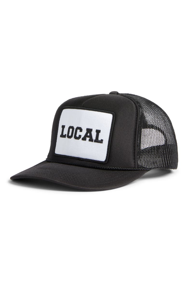 Local Trucker Hat, Main, color, BLACK