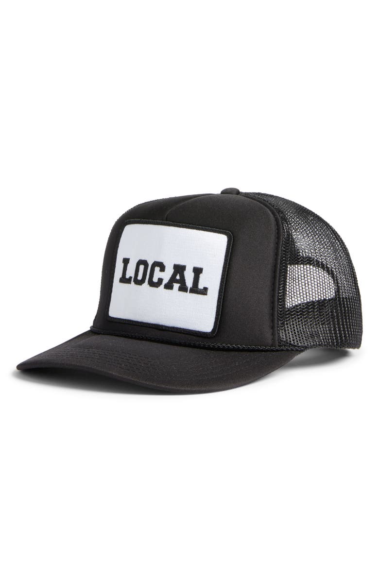 Friday Feelin’ Local Trucker Hat, Main, color, Black