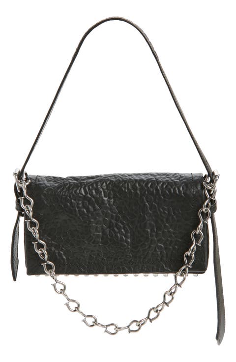 Slim Ricco Crushed Leather Shoulder Bag