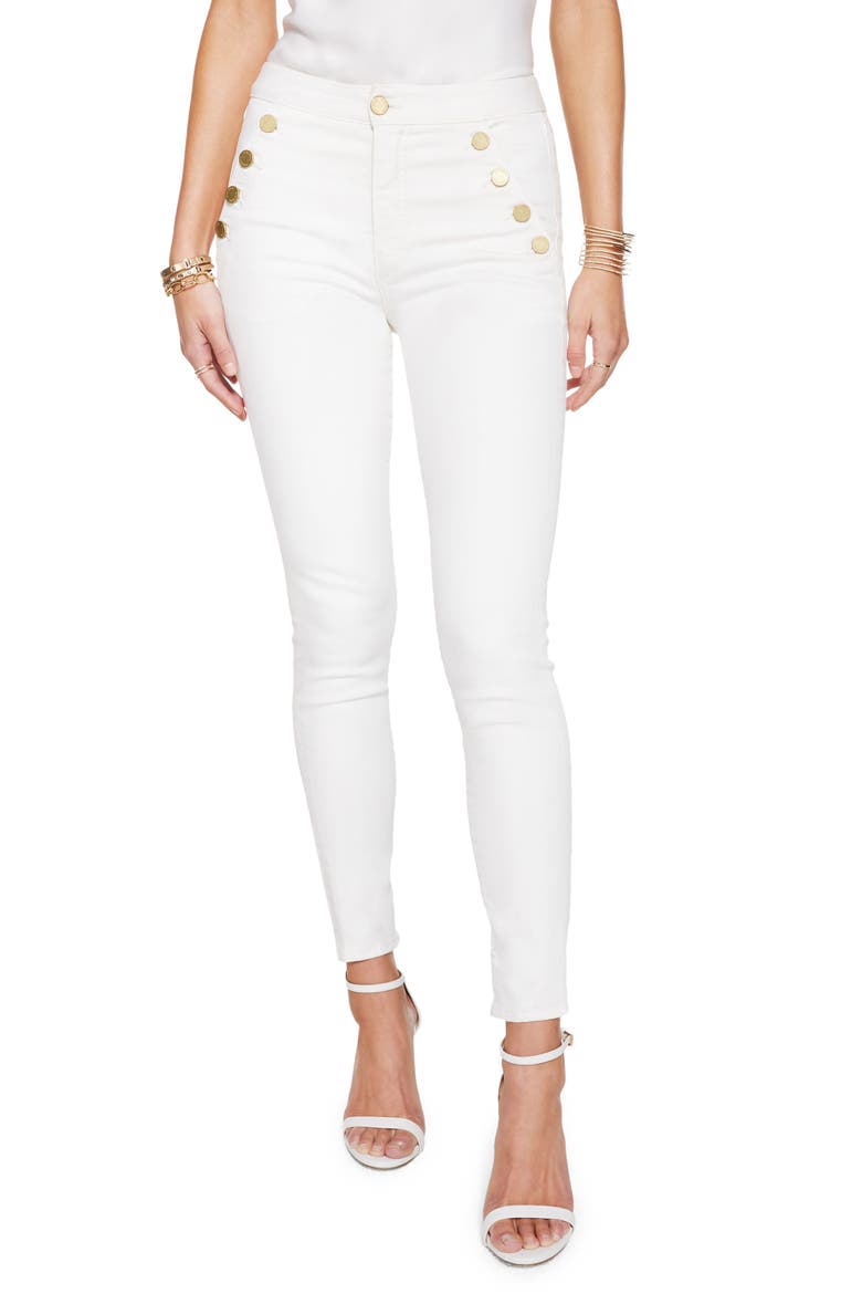 Helena Skinny Sailor Jeans, Main, color, WHITE