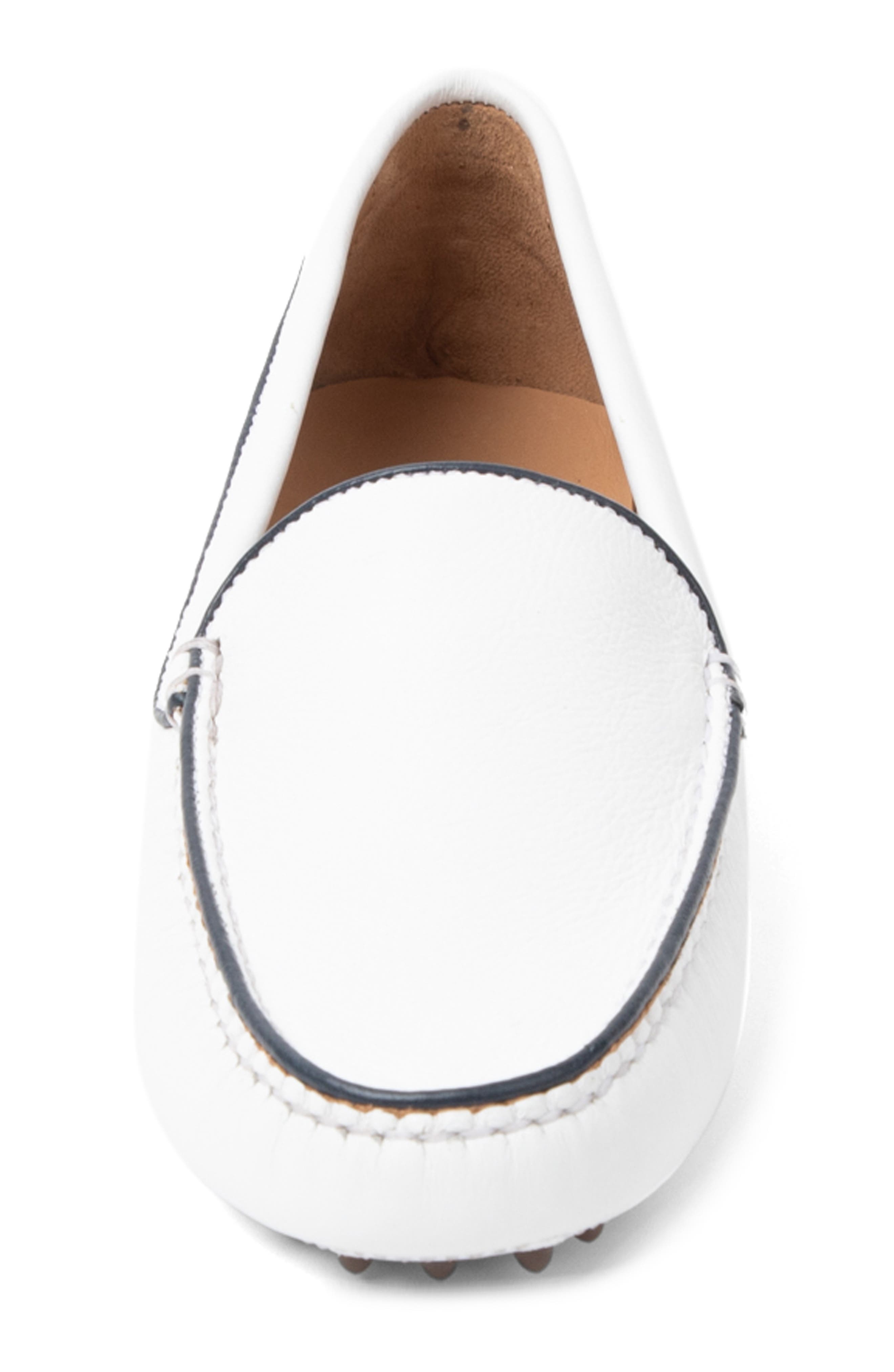 Jill Piped Driving Shoe, Alternate, color, WHITE
