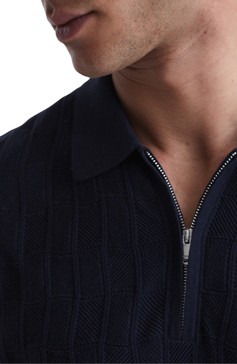 Reiss Birling Geometric Knit Polo, Alternate, color, 