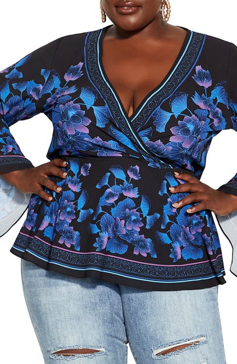 Waterlily Bell Sleeve Top (Plus Size)