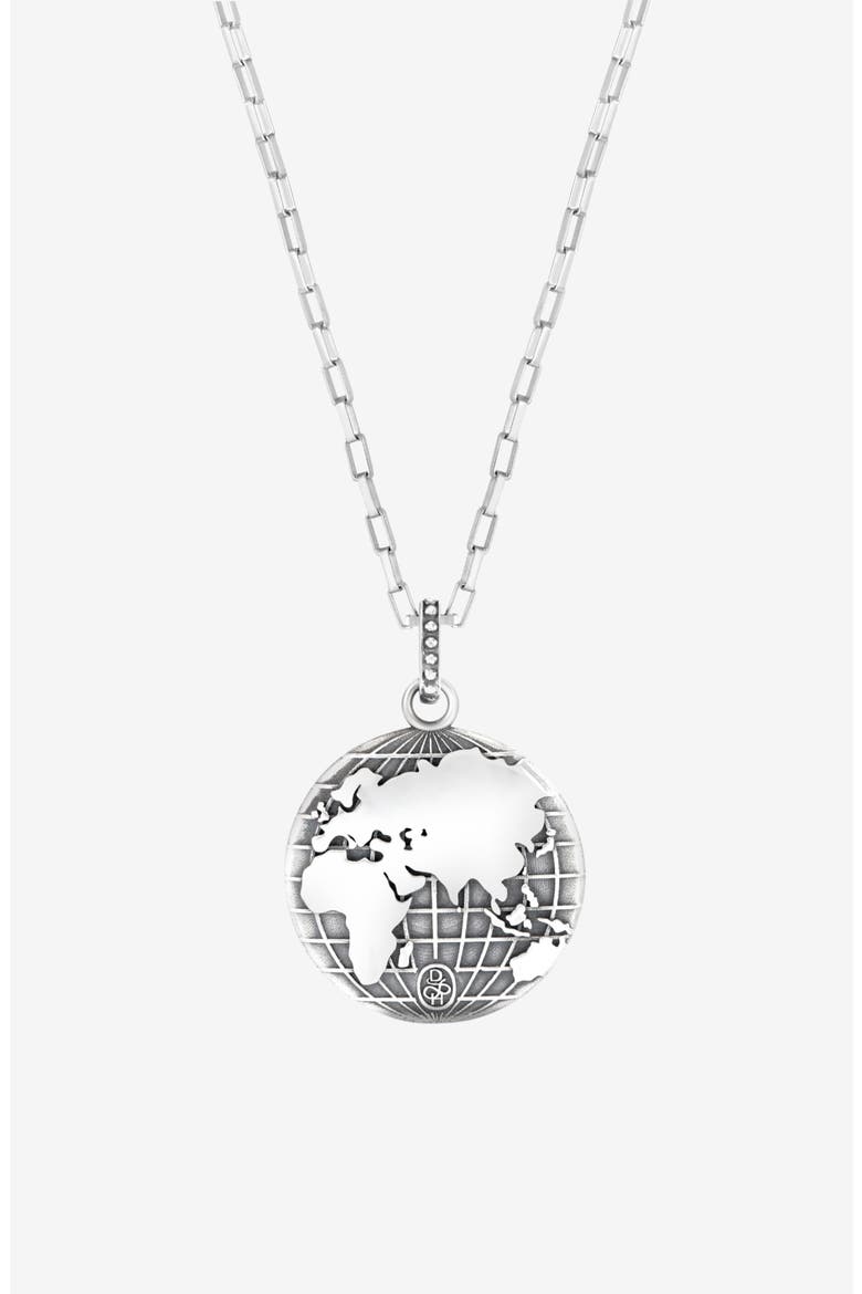 Men's One World Talisman Necklace, Alternate, color, Sterling Silver