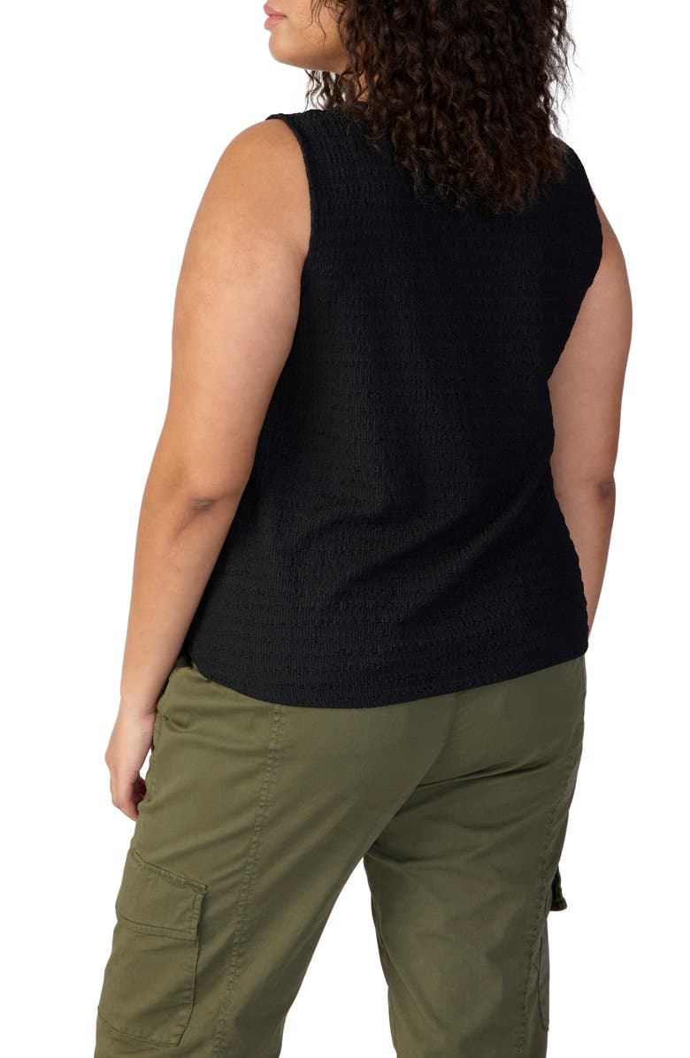 Sanctuary Link Up Crinkle Stripe Tie Hem Sleeveless Top, Alternate, color,