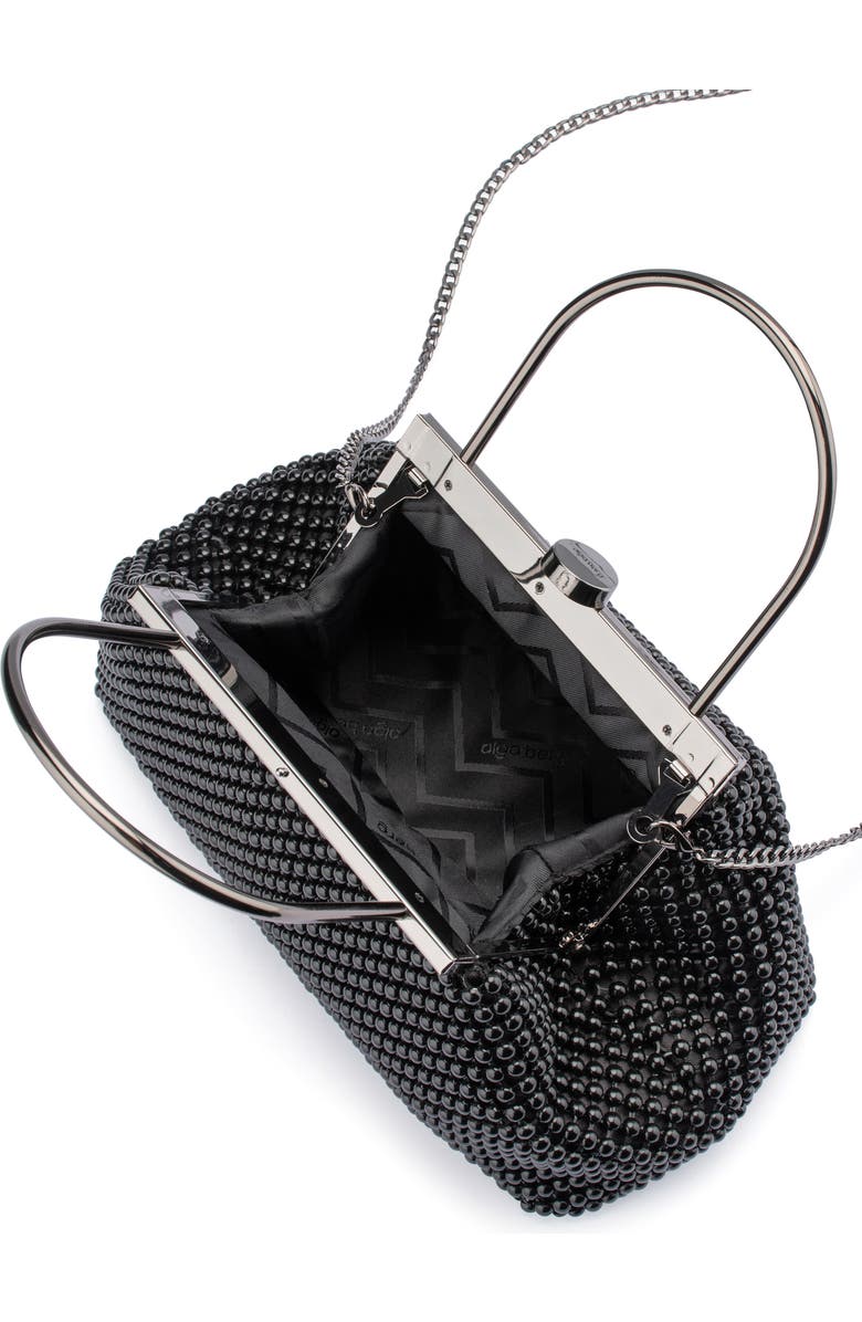 Olga Berg Mimi Ball Mesh Frame Bag, Alternate, color, Black