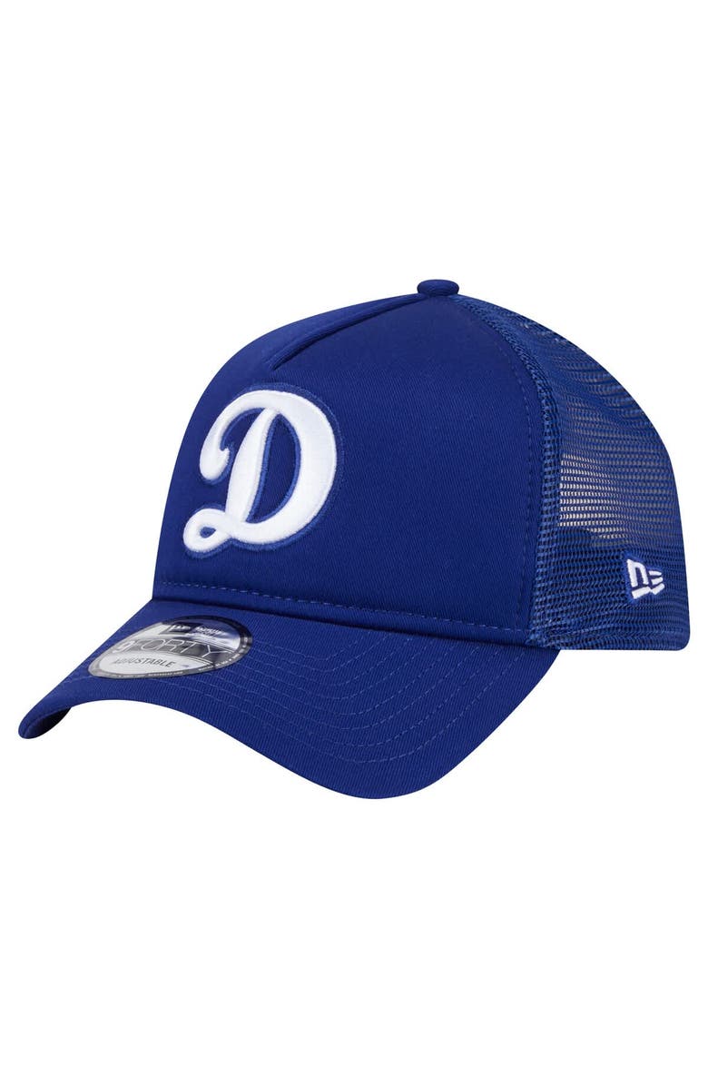 New Era Men's New Era Royal Los Angeles Dodgers 9FORTY A-Frame Trucker Adjustable Hat, Main, color, Royal