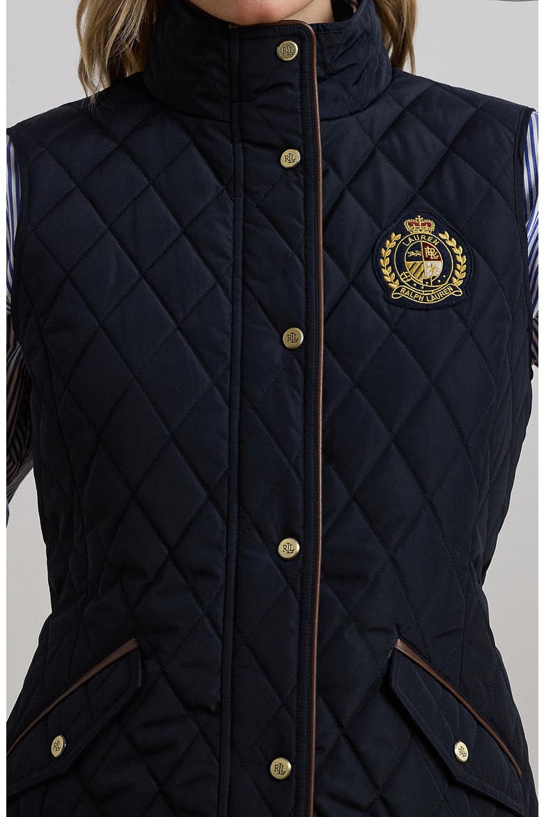 Crest Patch Diamond Quilted Vest (Women) | Nordstrom