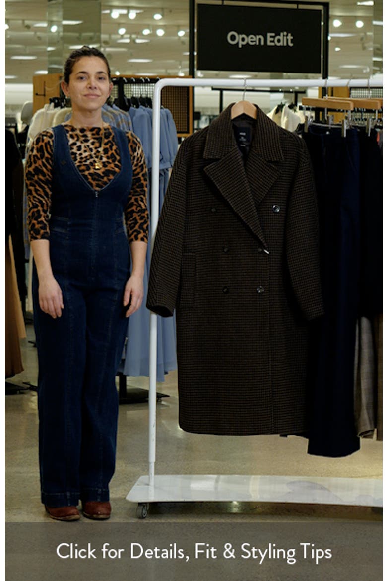 Micro Houndstooth Wool Blend Double Breasted Coat video