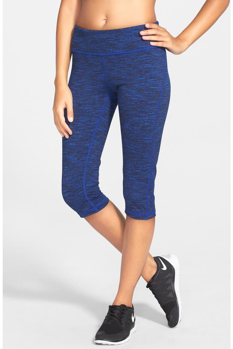 'Live In - Space Dye Pop' Capris, Main, color, BLUE ULTRA
