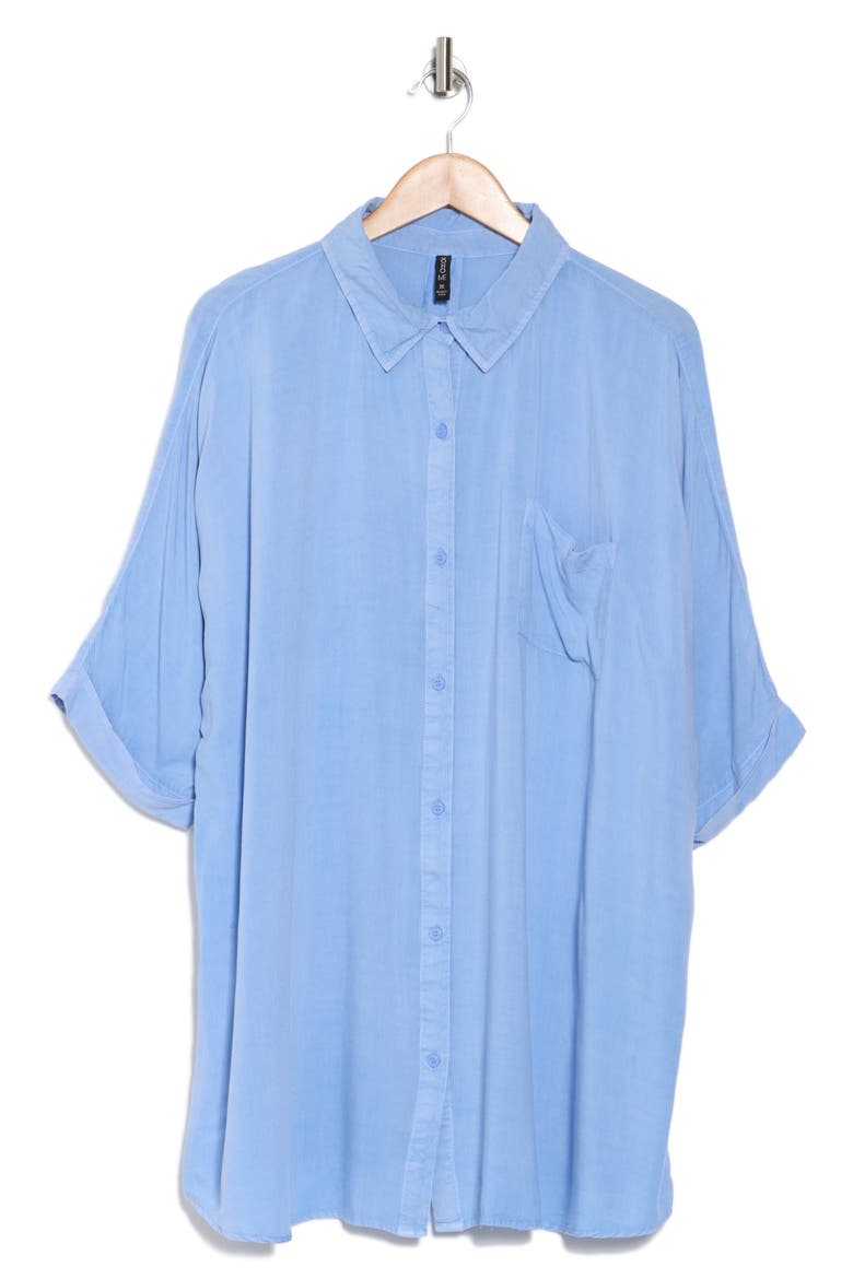 Short Sleeve Button-Up Shirt, Alternate, color, BLUE