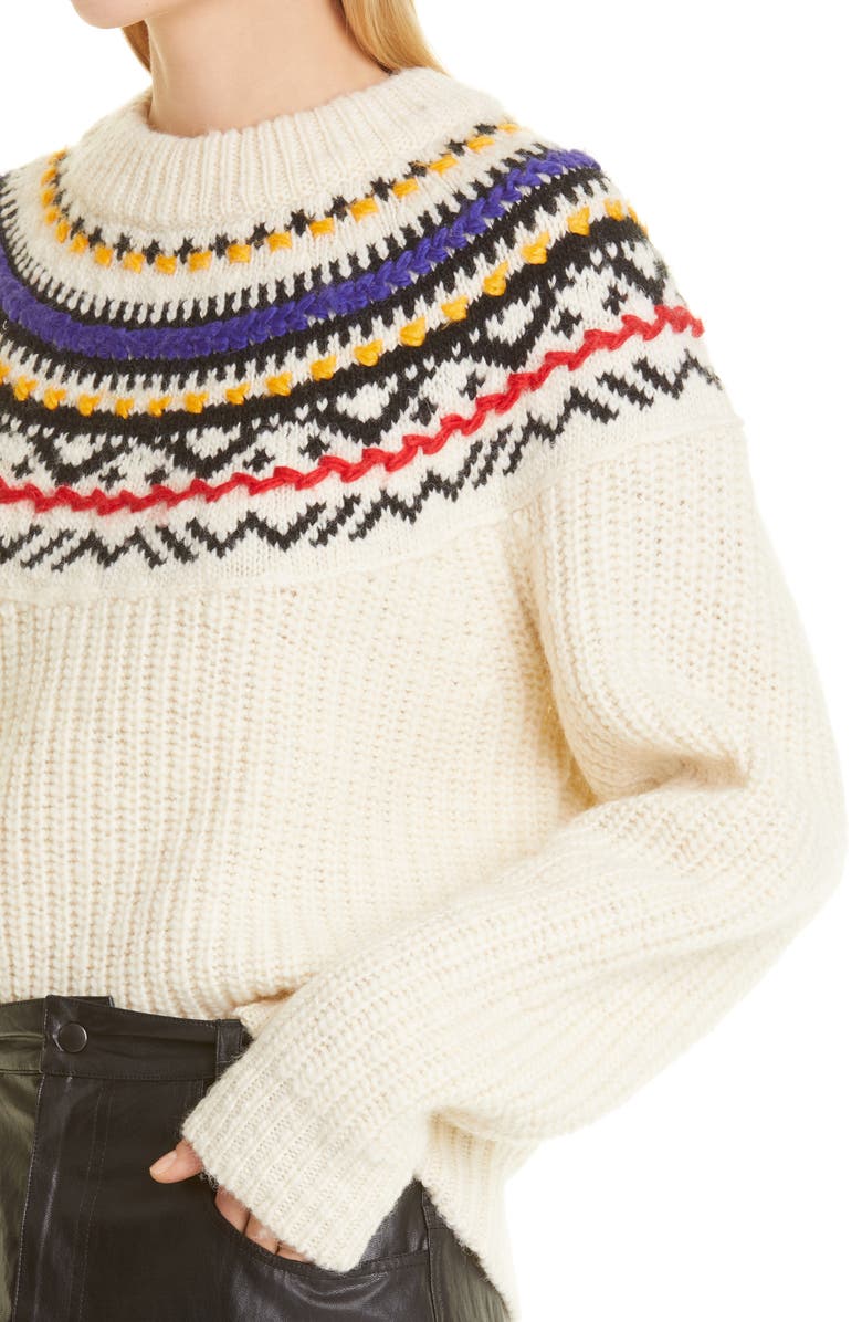 Isabel Marant Étoile Gil Fair Isle Wool Blend Sweater, Alternate, color,