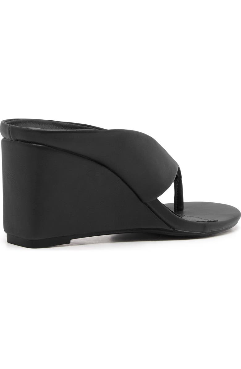 Therapy Australia Sera Round Toe Wedge Thong Heel, Alternate, color, Black Smooth Pu