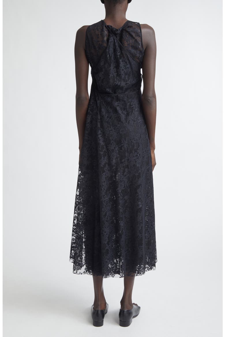 Nylon Raschel Lace Dress, Alternate, color, BLACK