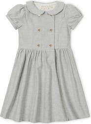Hope & Henry Kids' Organic Double Breasted Flannel Dress with Collar