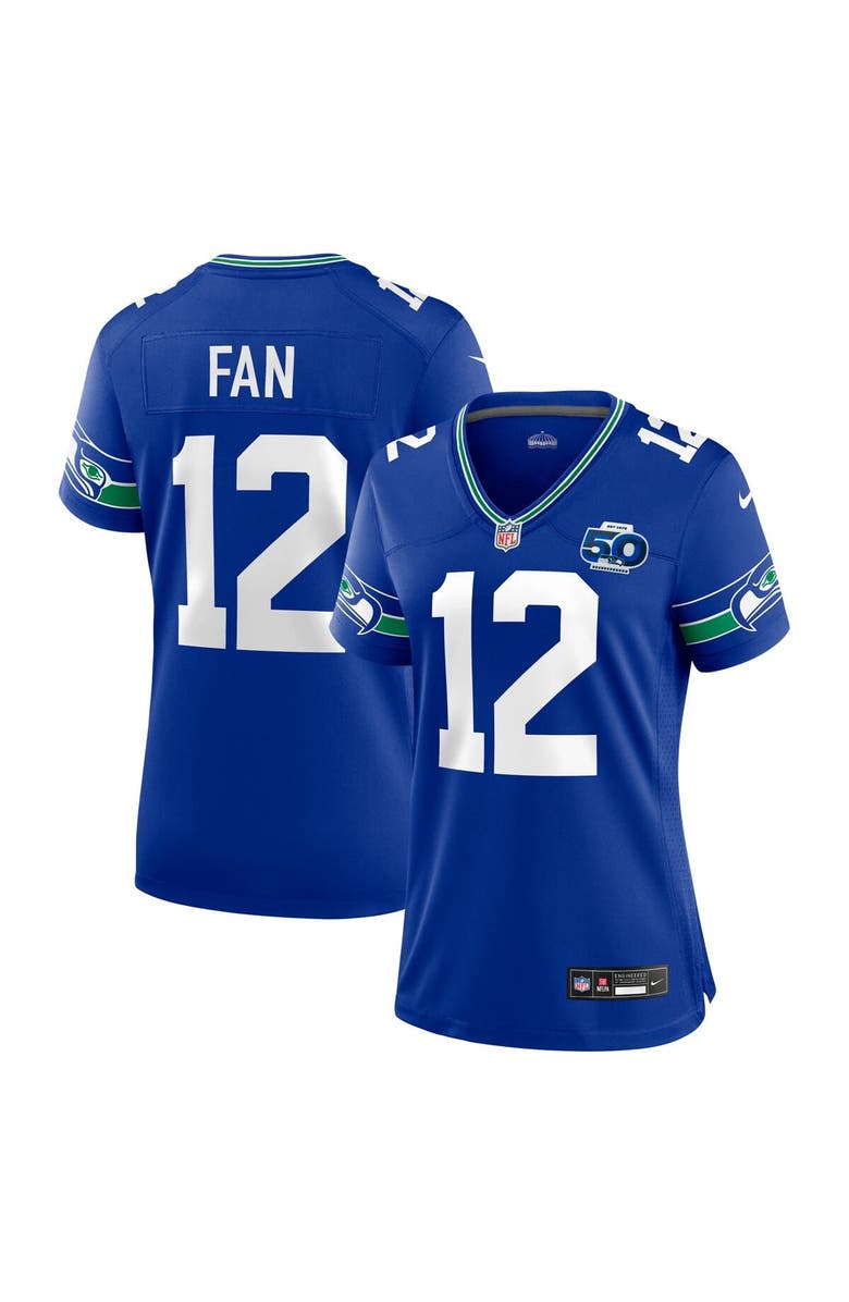 Nike Women's Nike 12 Fan Royal Seattle Seahawks Alternate 2 50th Season Game Jersey, Main, color, Royal