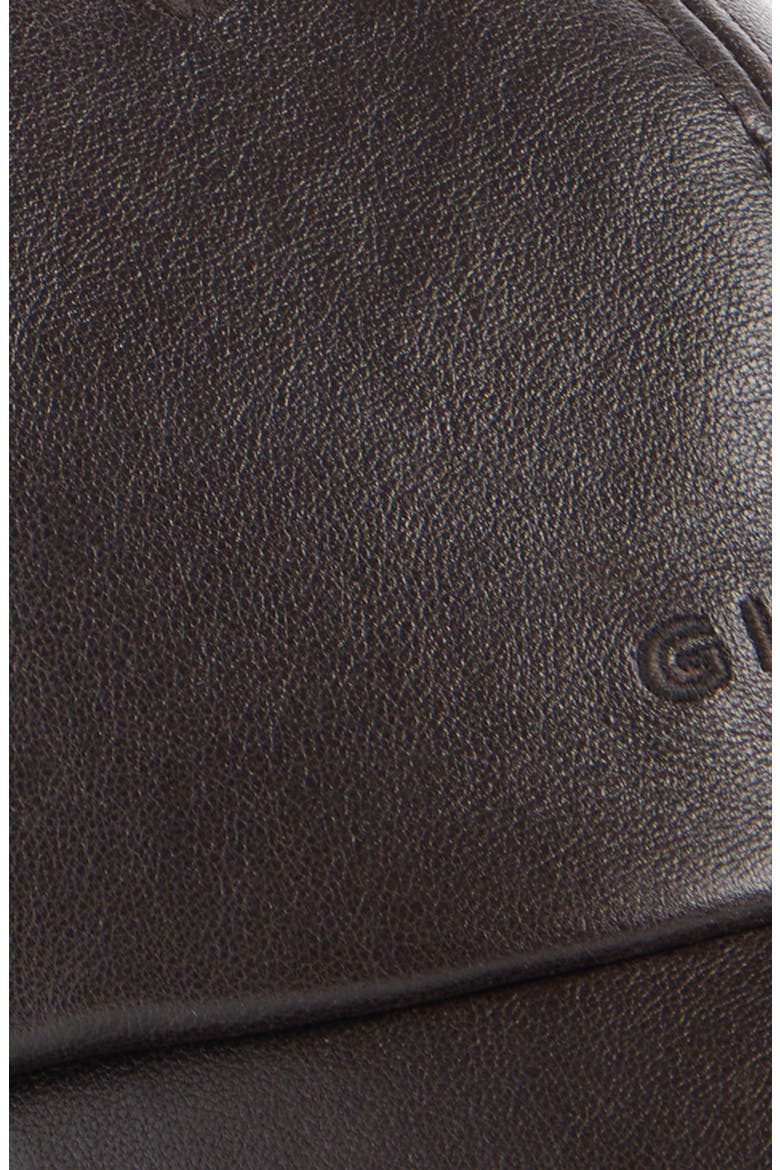 Embossed Logo Leather Baseball Cap, Alternate, color, CHOCOLATE