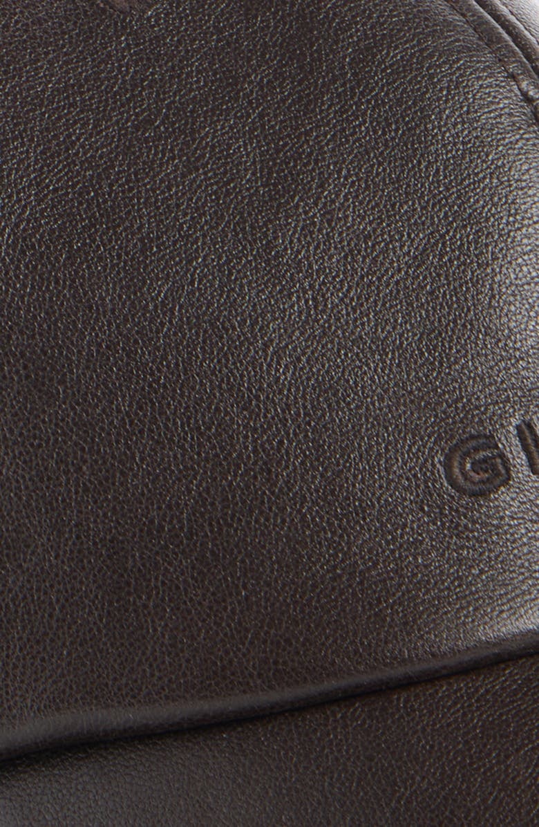 Givenchy Embossed Logo Leather Baseball Cap, Alternate, color, Chocolate