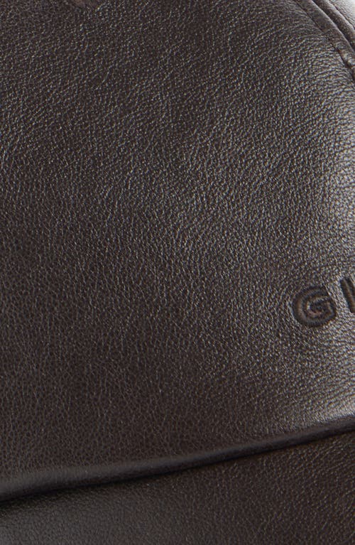 Givenchy Embossed Logo Leather Baseball Cap In Brown