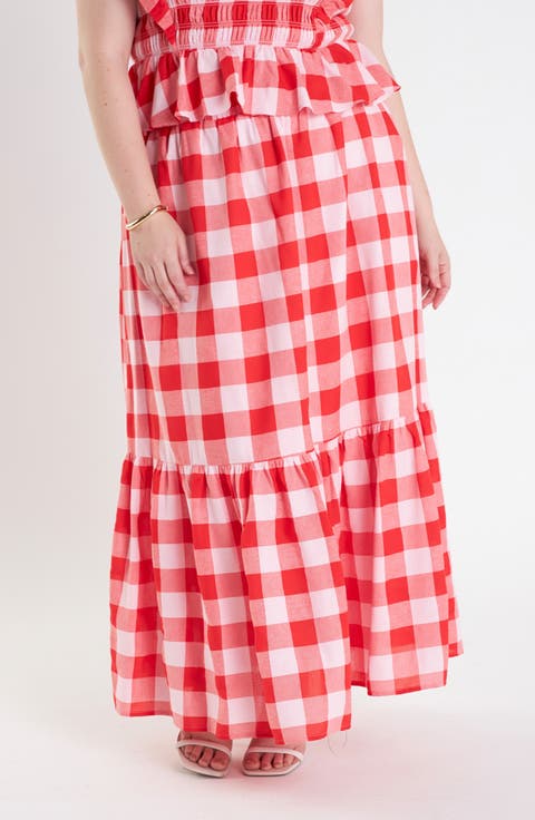 Gingham Midi Skirt