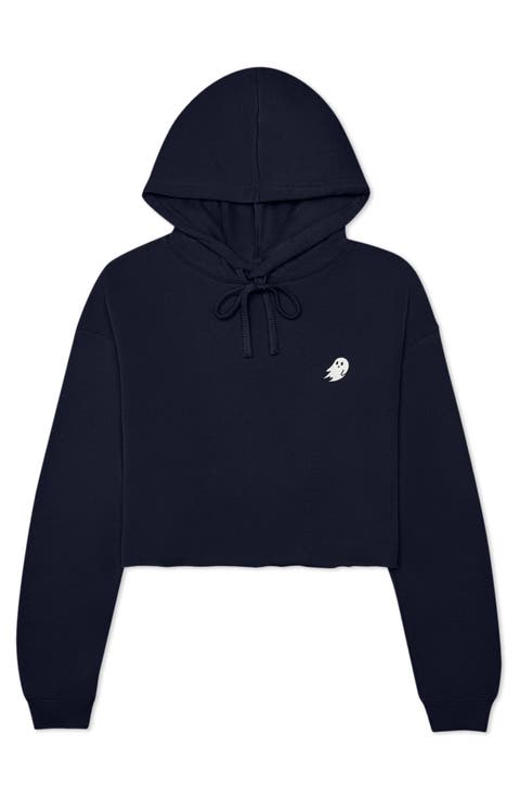 Womens Ghost Cropped Hoodie