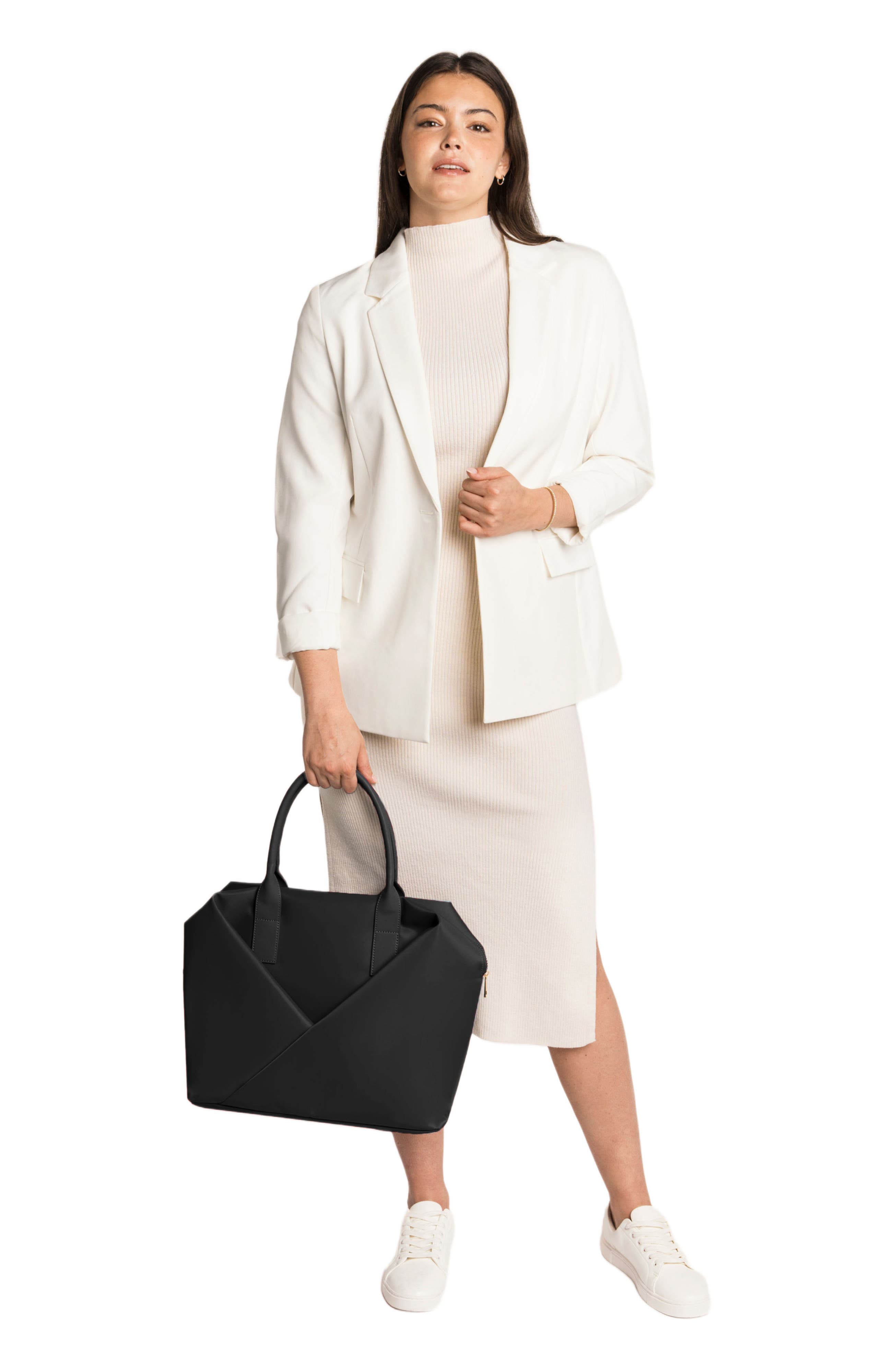 Lux and Nyx Origami Work Tote 15-Inch Laptop Tote Bag for Women, Alternate, color, Black + Gold