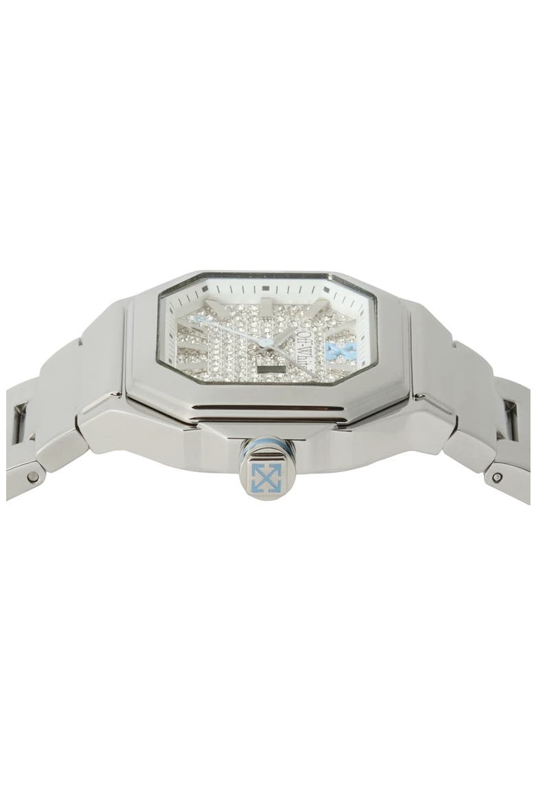 Shift Crystal Bracelet Watch, 38.5mm x 40mm, Alternate, color, STAINLESS STEEL