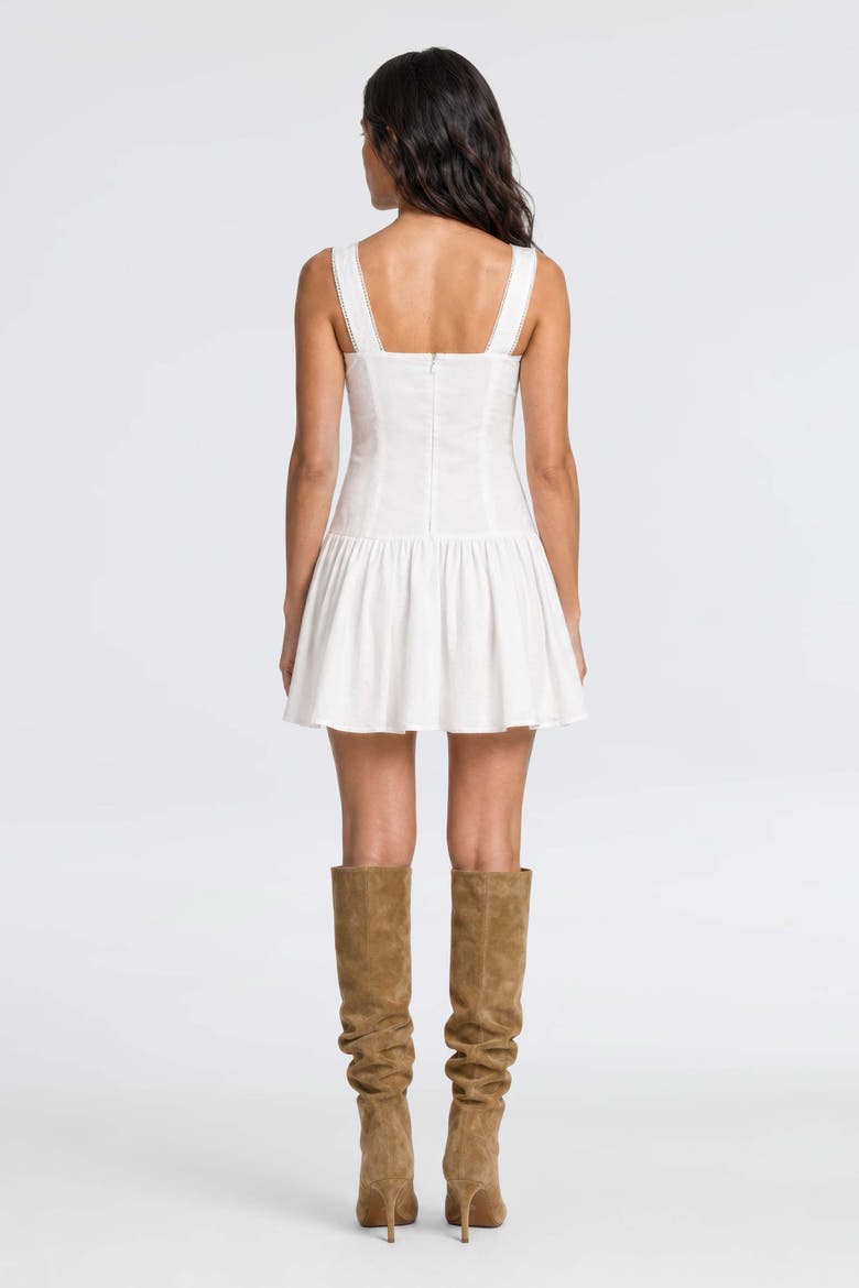 Milena Cotton Linen Blend Mini Dress, Alternate, color, White