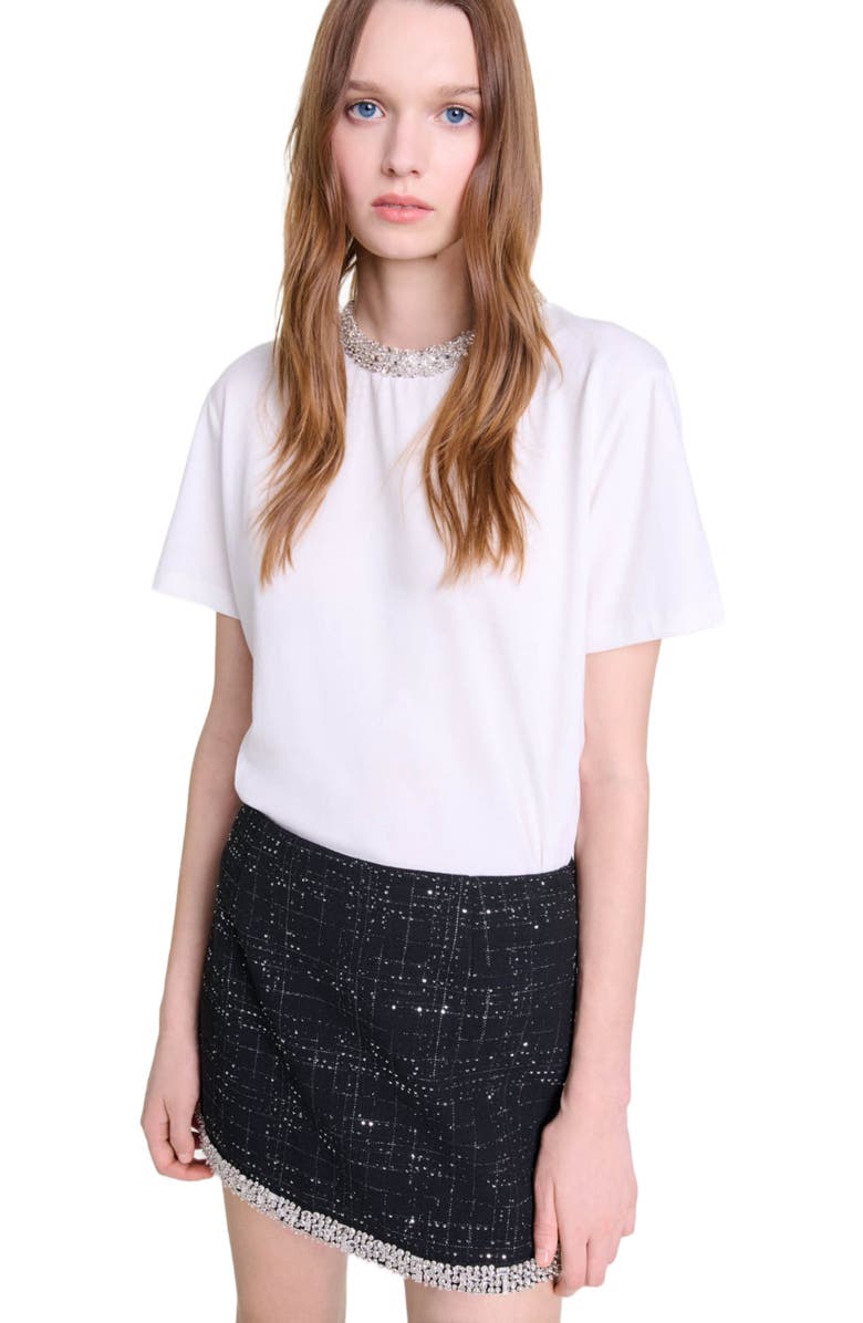 maje Sequinned skort, Alternate, color,