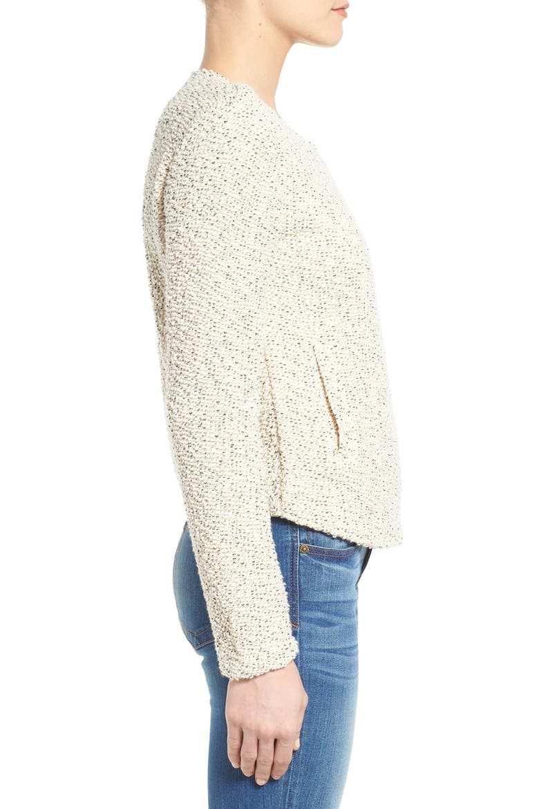 Tweed Moto Jacket, Alternate, color, BEIGE