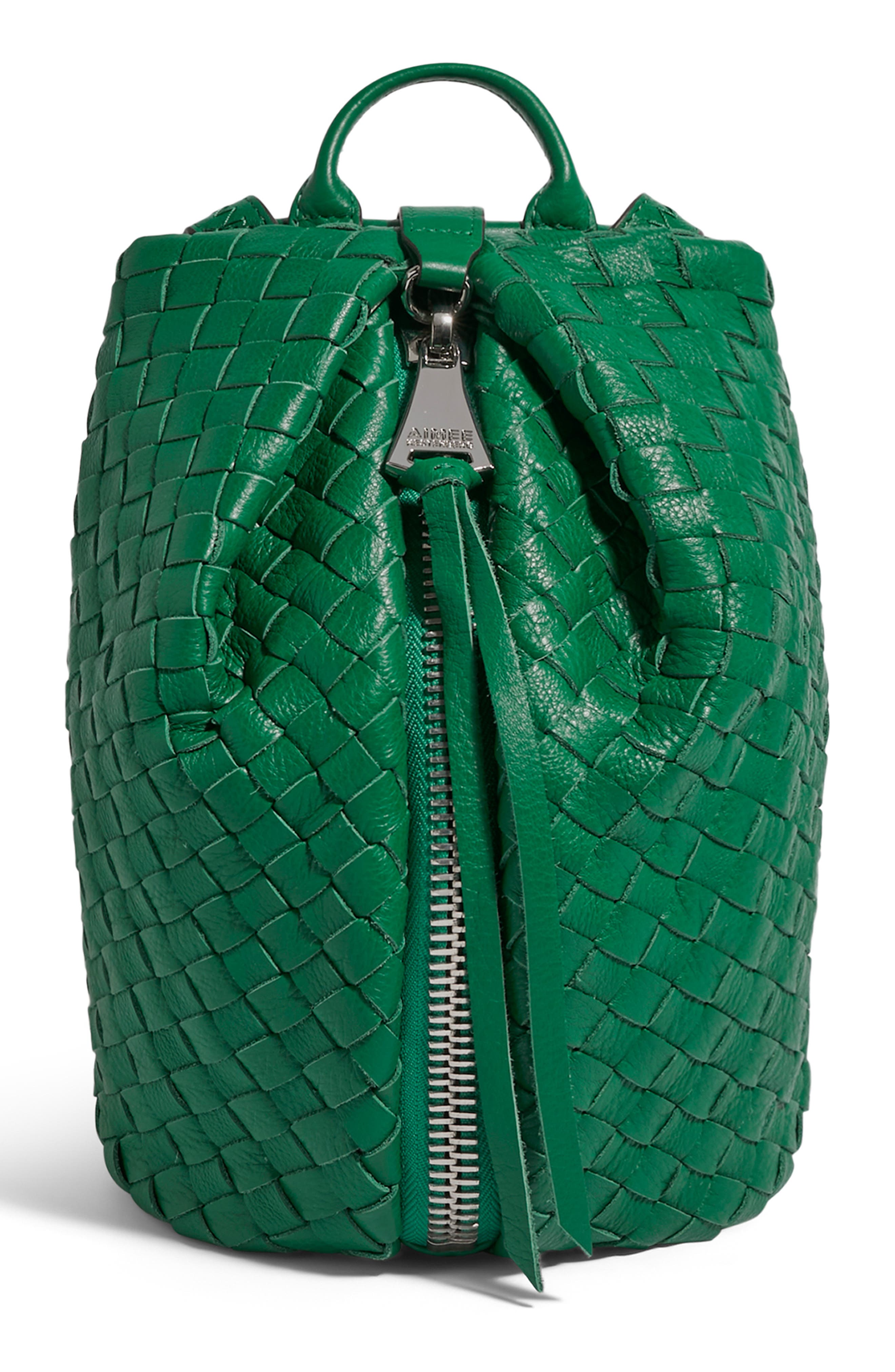 AIMEE Tamitha Woven Mini Backpack, Main, color, Kelly Green Woven