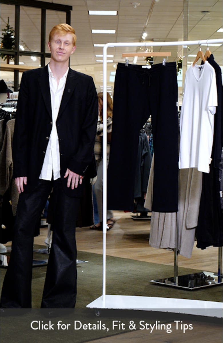 Straight Leg Midweight Cotton Fleece Drawstring Pants, sales video thumbnail