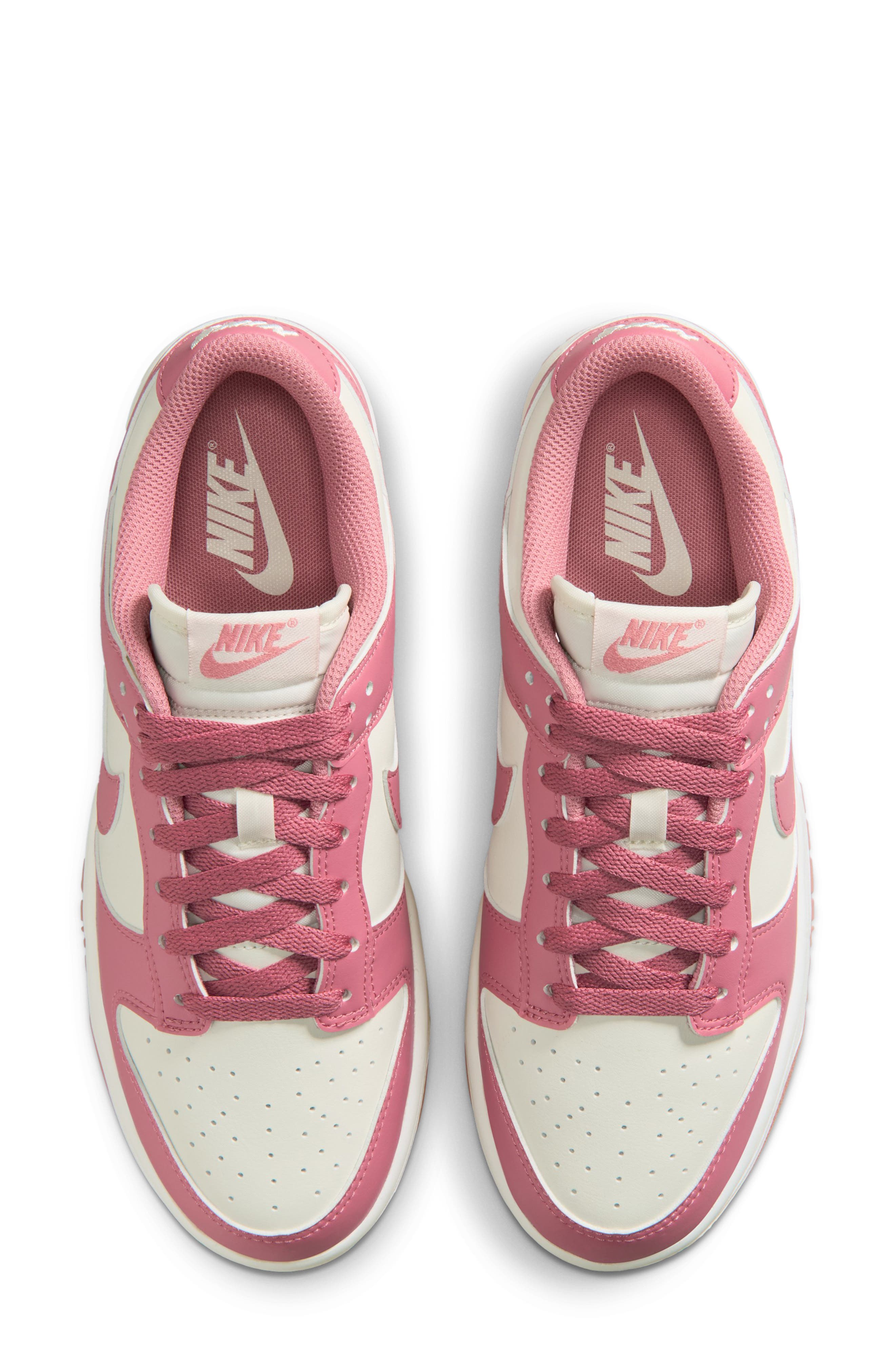 Nike Dunk Low Basketball Sneaker, Alternate, color, 104 Sail/Peony