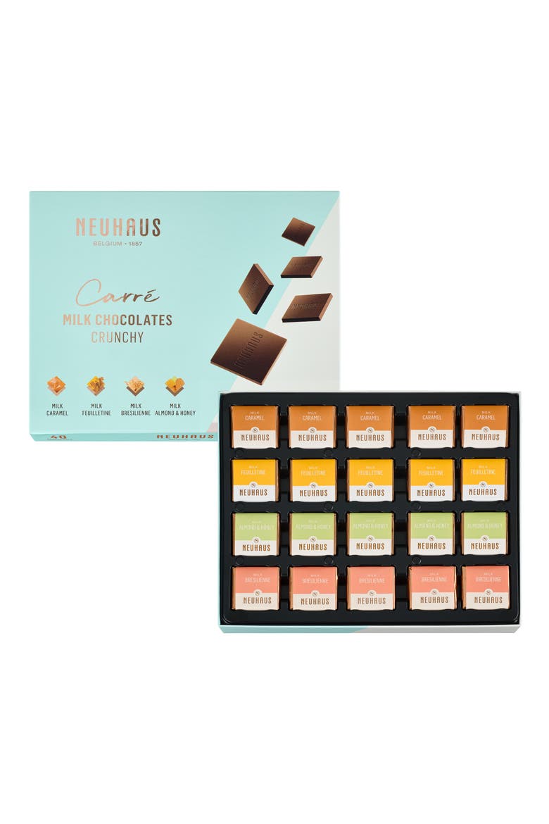 Carré 40-Piece Crunchy Milk Chocolate Assortment, Alternate, color, TEAL