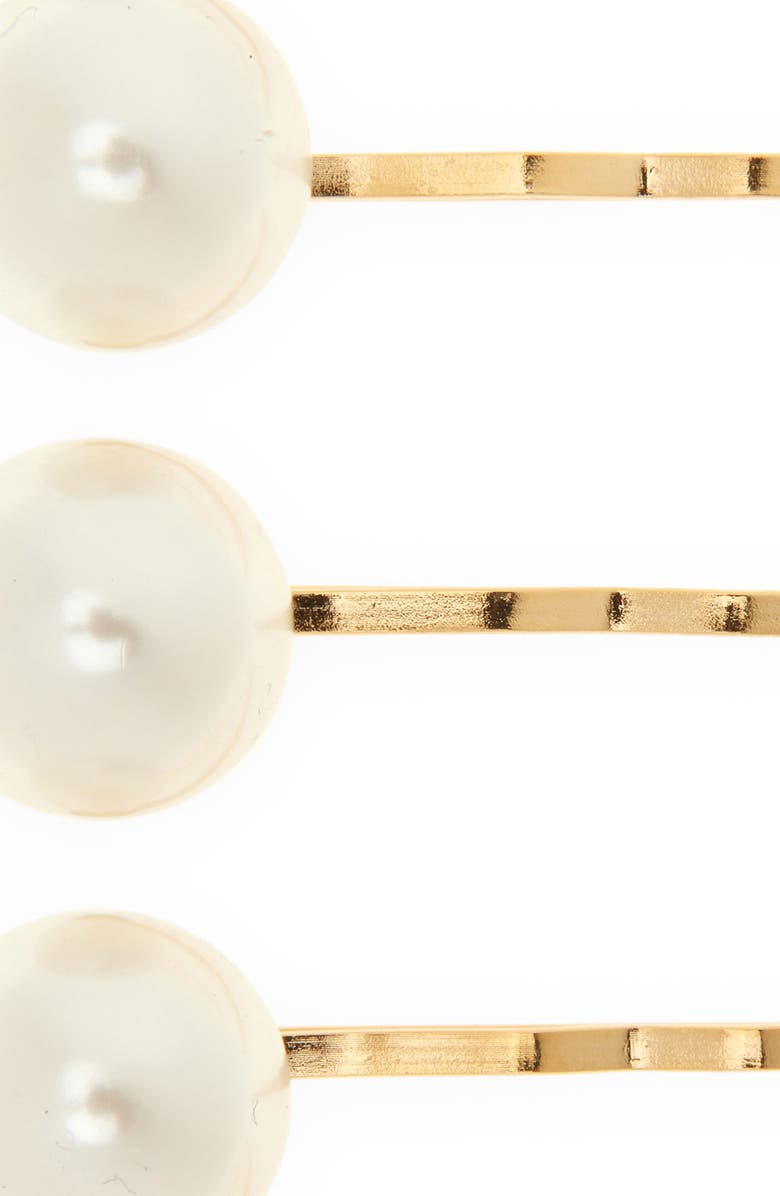Jennifer Behr Perla Set of 7 Faux Pearl Bobby Pins, Alternate, color, Pearl